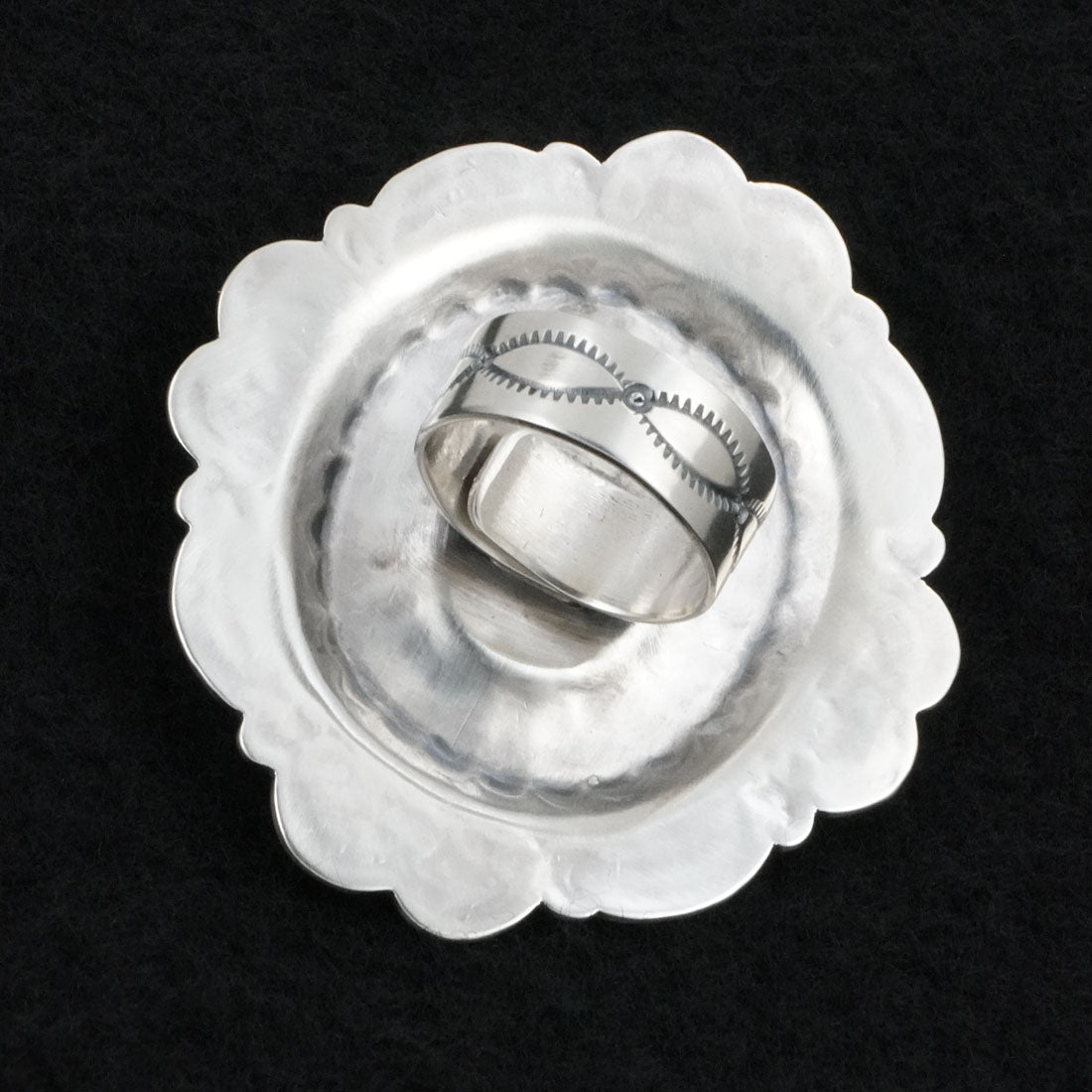 Arnold Blackgoat Turquoise & Sterling Silver Ring Adj.