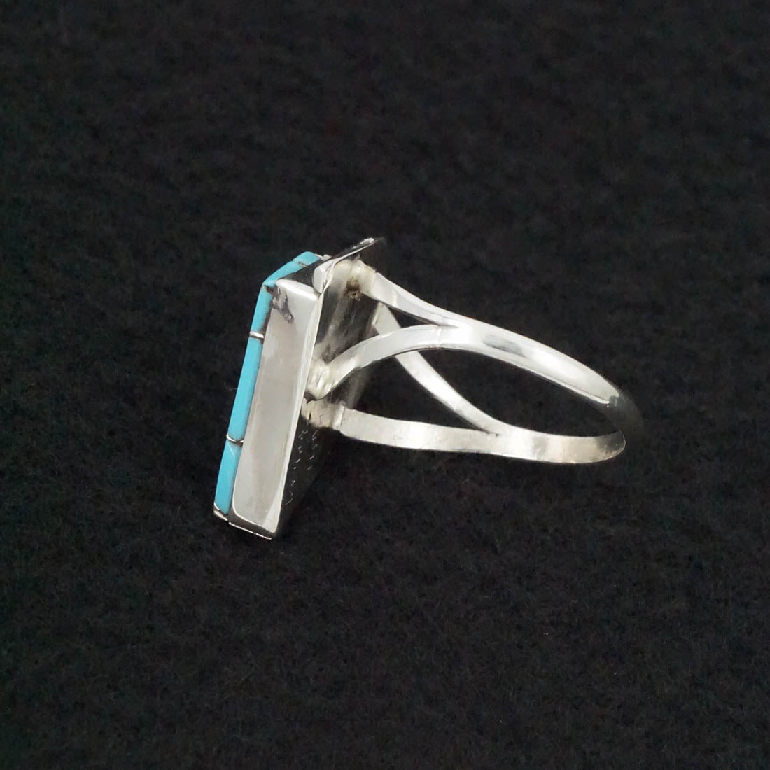 Diana Quam Turquoise, Mother of Pearl & Sterling Silver Ring Sz. 5