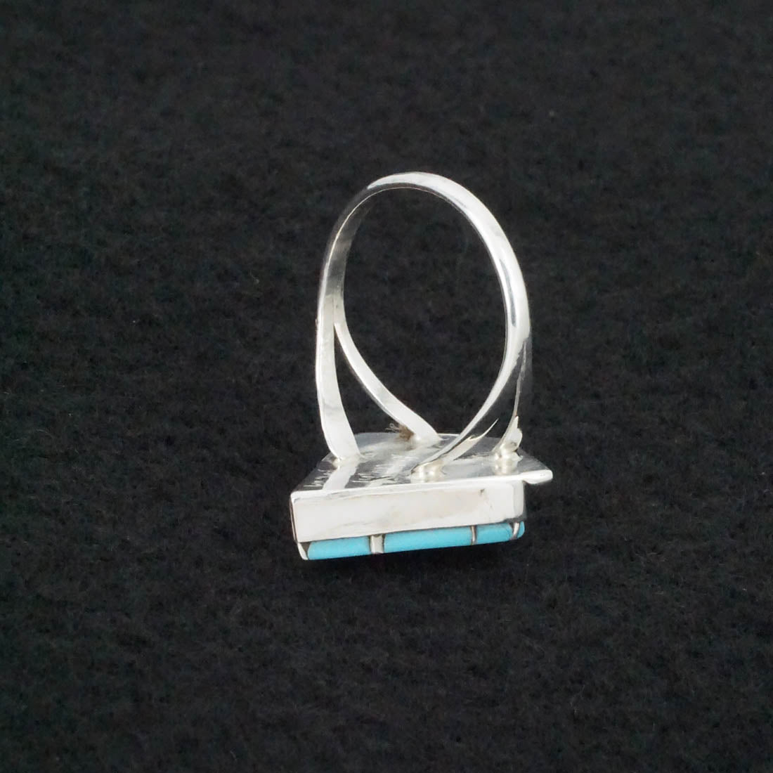 Diana Quam Turquoise, Mother of Pearl & Sterling Silver Ring Sz. 7