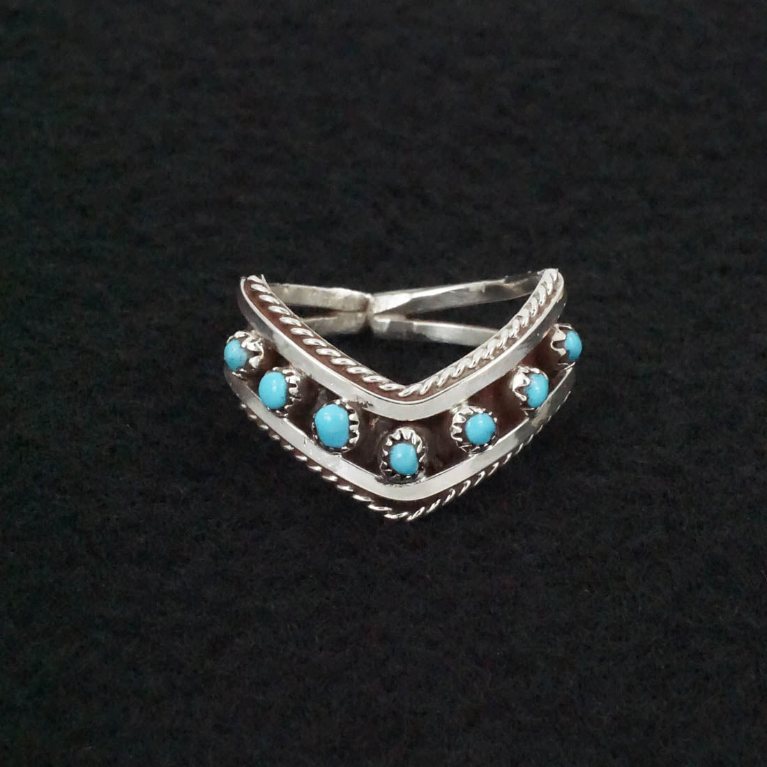 Susie Livingston Turquoise & Sterling Silver Ring Sz. 6