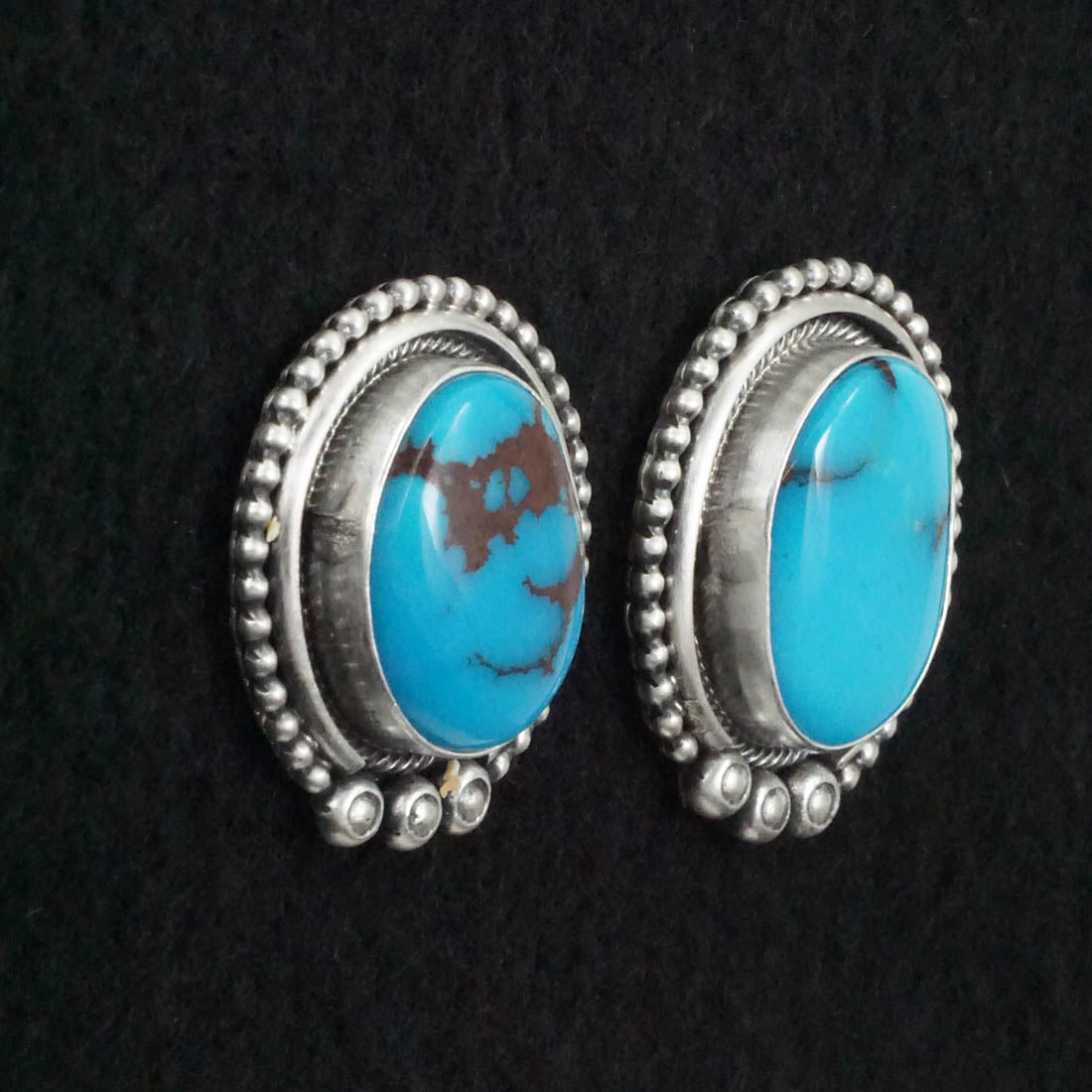 Mark Yazzie Turquoise & Sterling Silver Squash Blossom Set