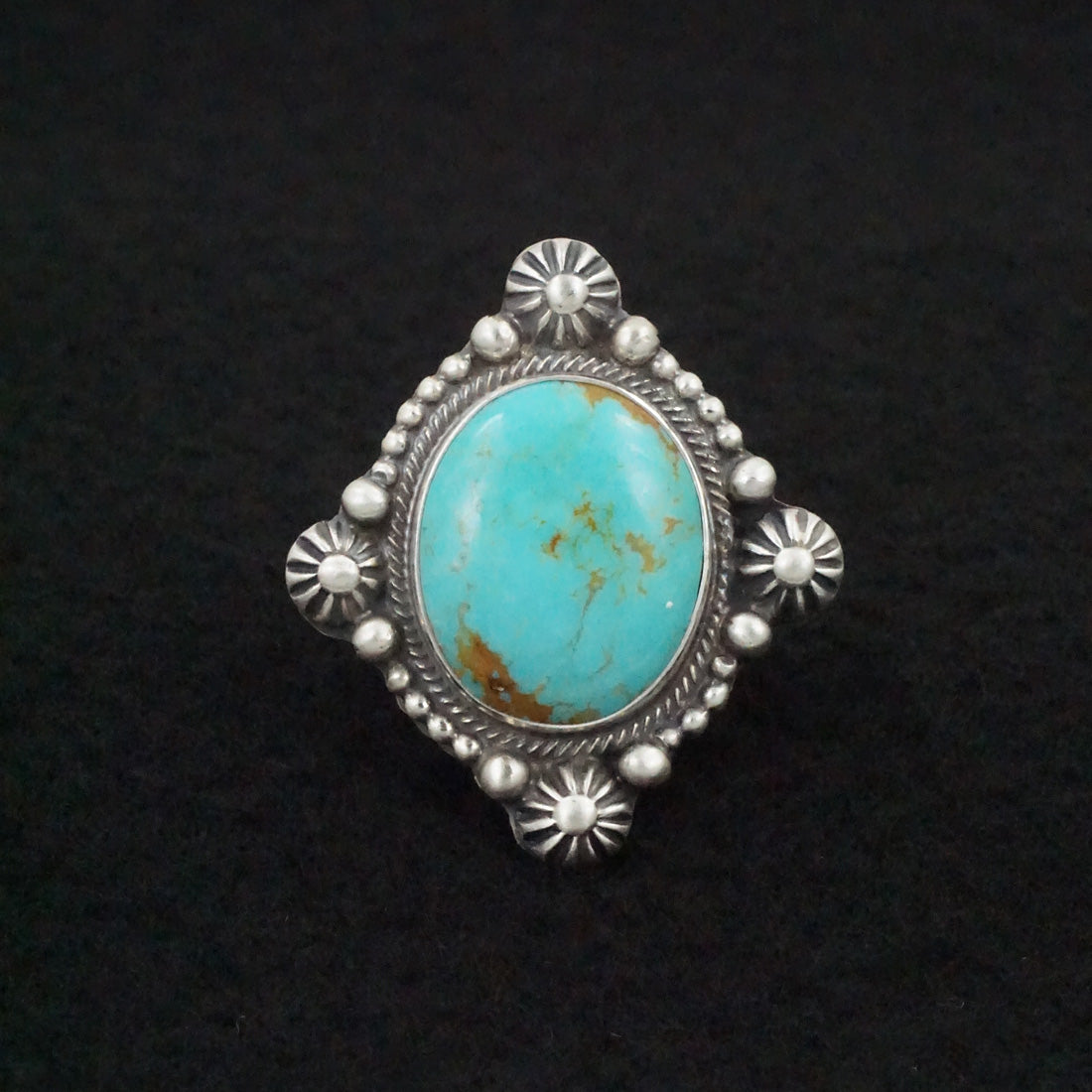 Kathleen Livingston Turquoise & Sterling Silver Ring Size 7