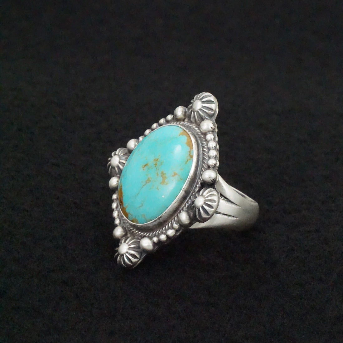 Kathleen Livingston Turquoise & Sterling Silver Ring Size 7