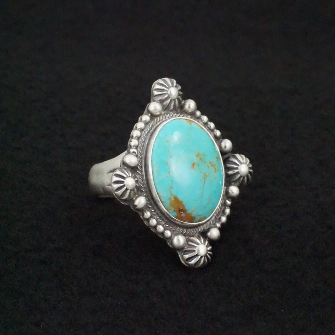 Kathleen Livingston Turquoise & Sterling Silver Ring Size 7