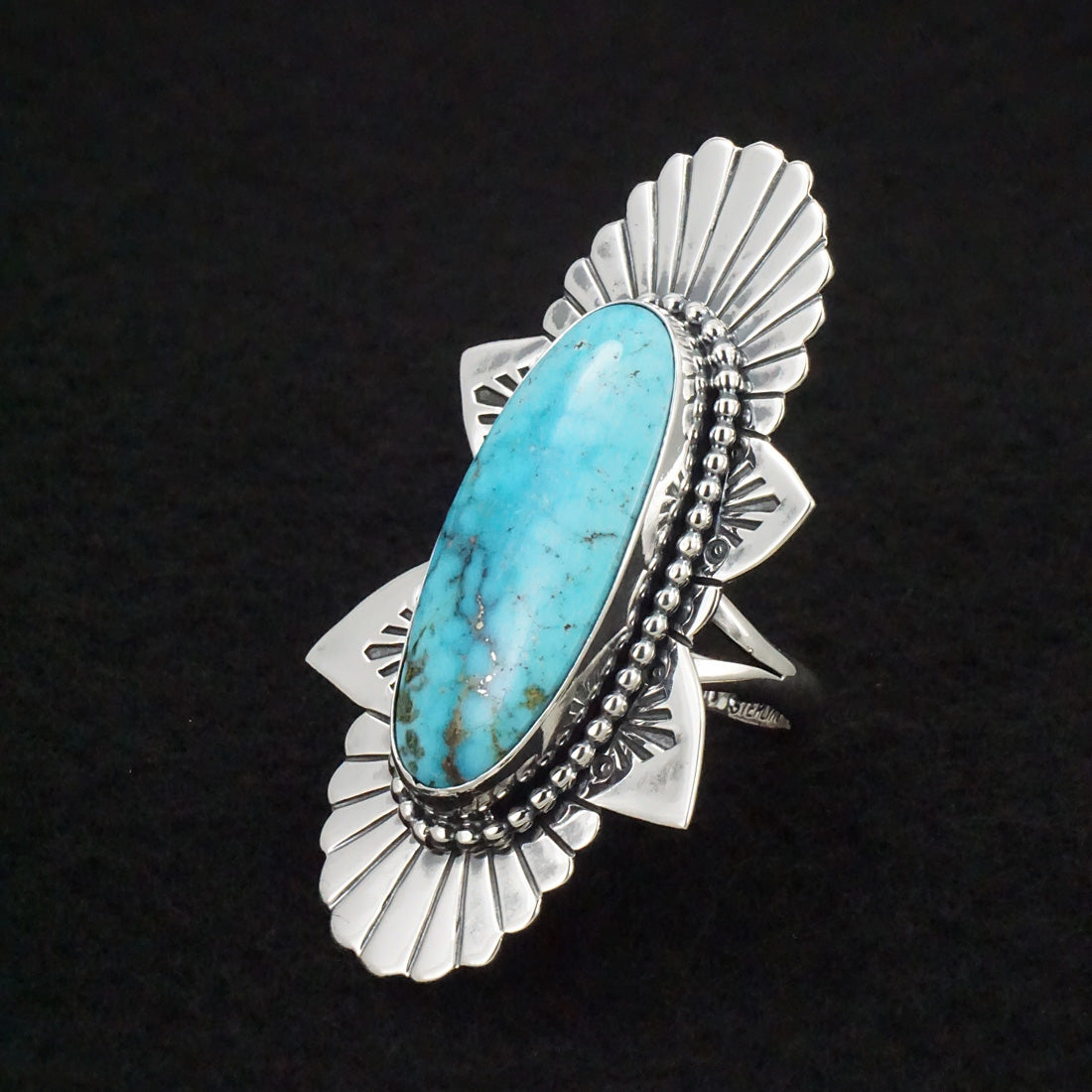 Randy Billy Turquoise & Sterling Silver Ring Size 7.5