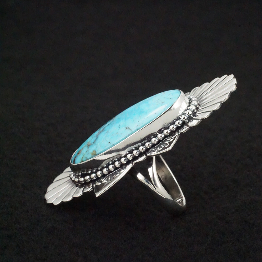 Randy Billy Turquoise & Sterling Silver Ring Size 7.5