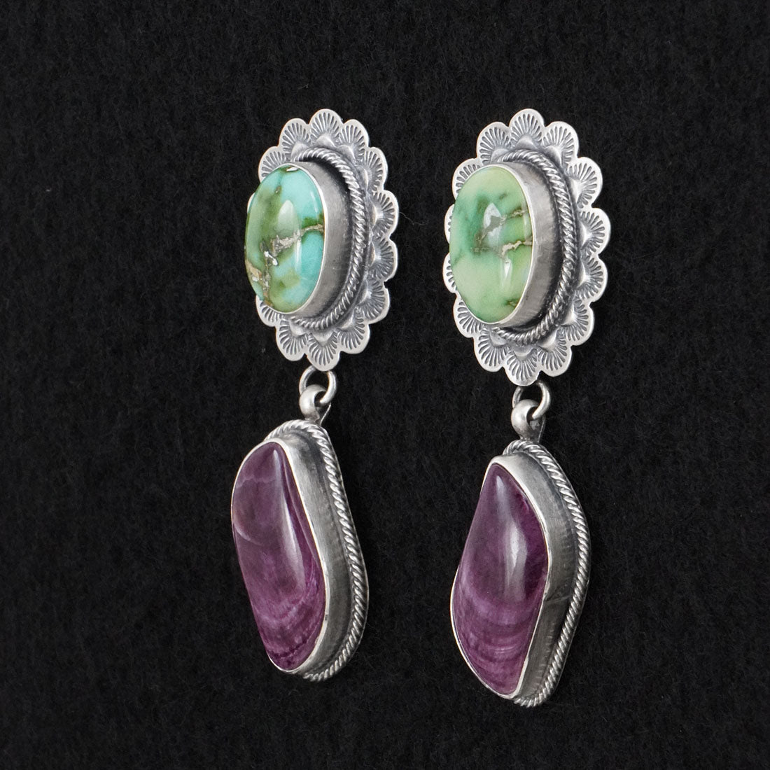 Mark Yazzie Turquoise, Spiny Oyster & Sterling Silver Necklace Set