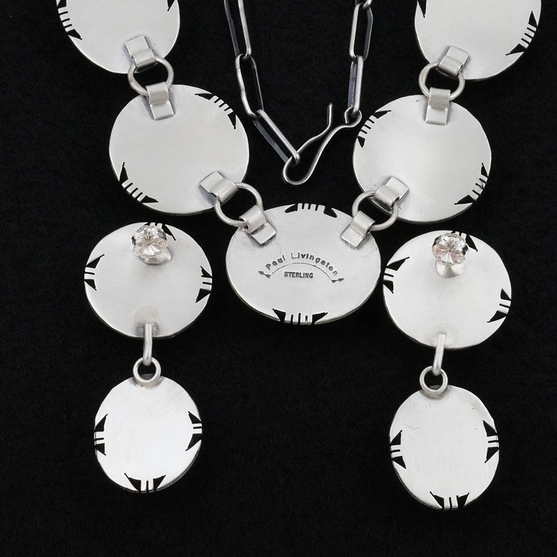 Paul Livingston Turquoise, Spiny Oyster & Sterling Silver Necklace Set