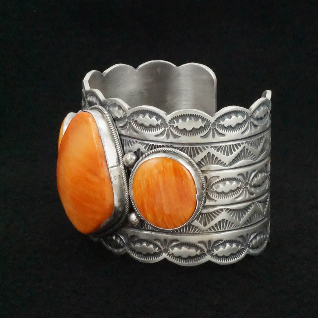 Mark Yazzie Spiny Oyster & Sterling Silver Bracelet