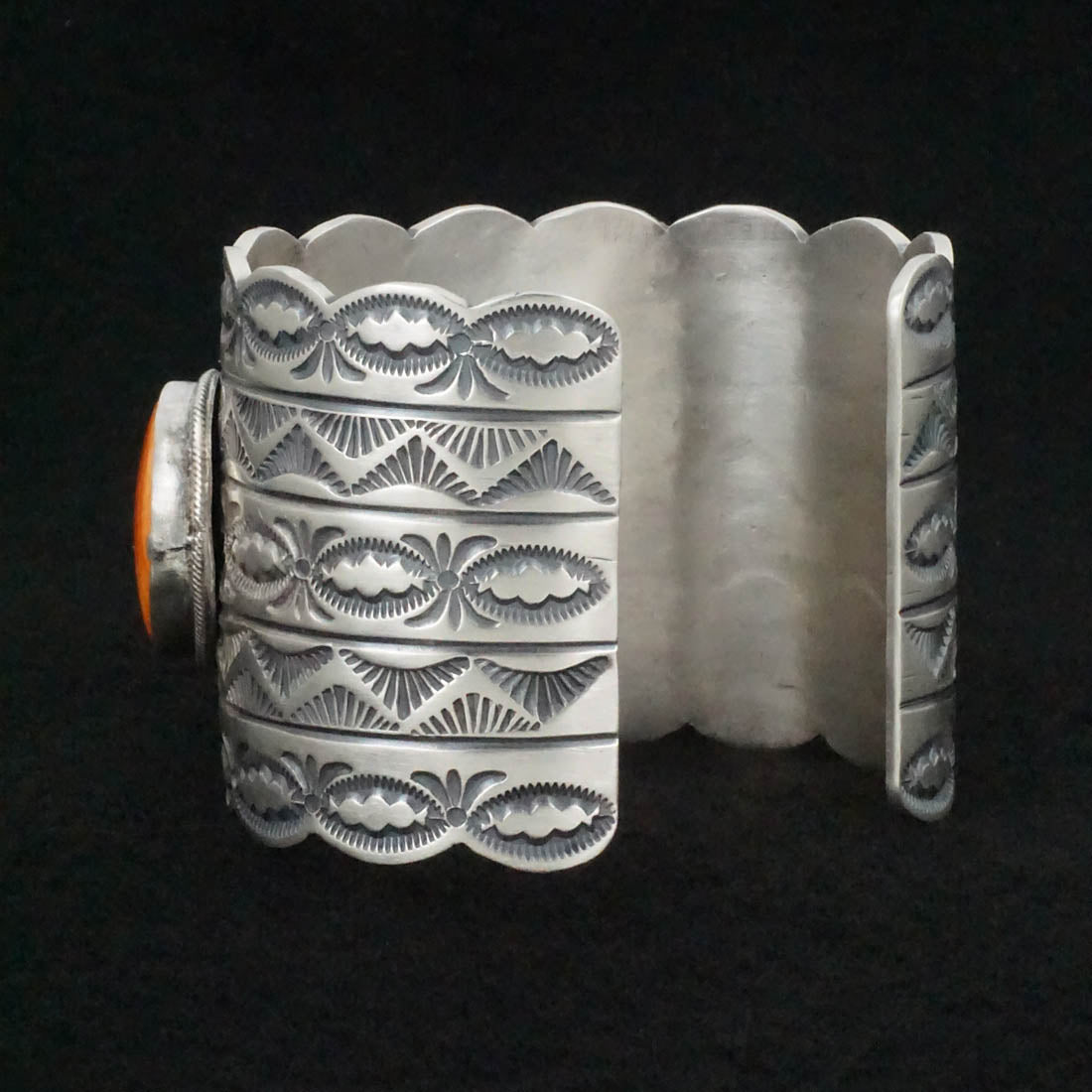Mark Yazzie Spiny Oyster & Sterling Silver Bracelet