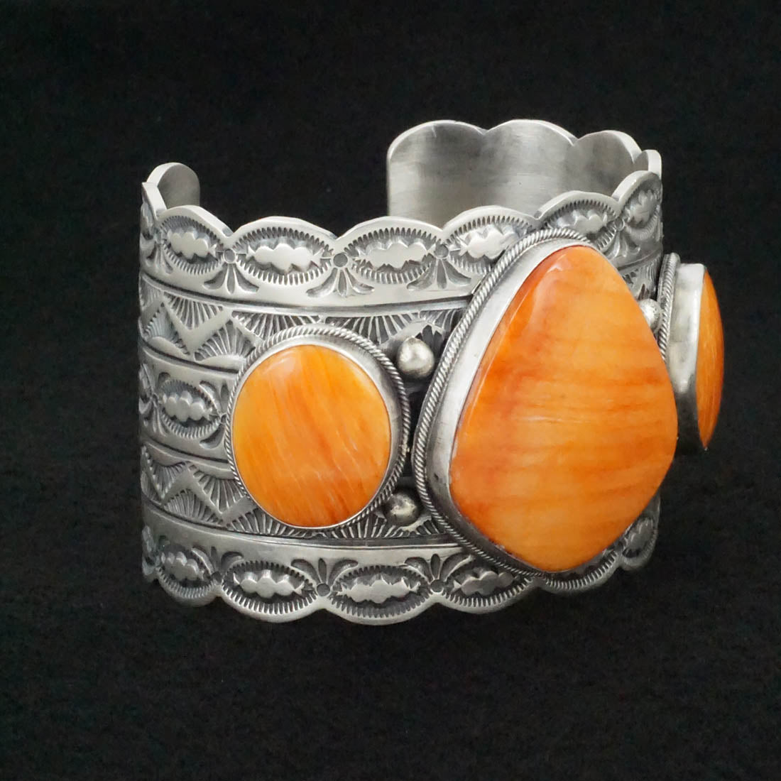 Mark Yazzie Spiny Oyster & Sterling Silver Bracelet