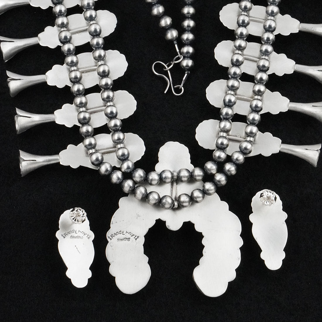 Randy Boyd Turquoise & Sterling Silver Squash Blossom Set