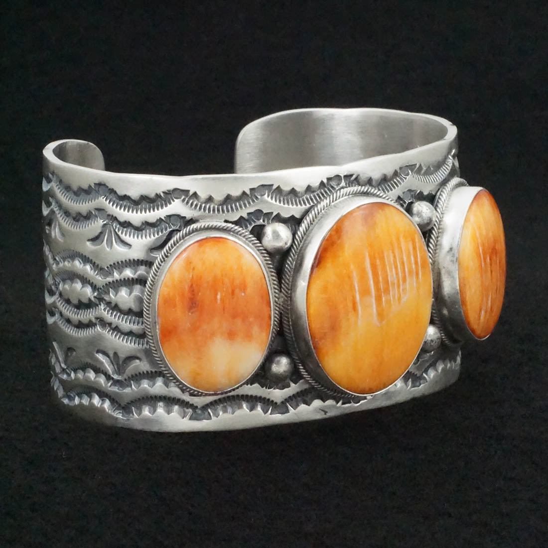 Mark Yazzie Spiny Oyster & Sterling Silver Bracelet