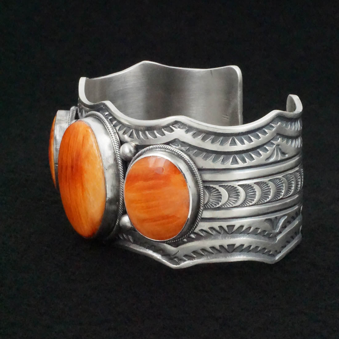 Mark Yazzie Spiny Oyster & Sterling Silver Bracelet