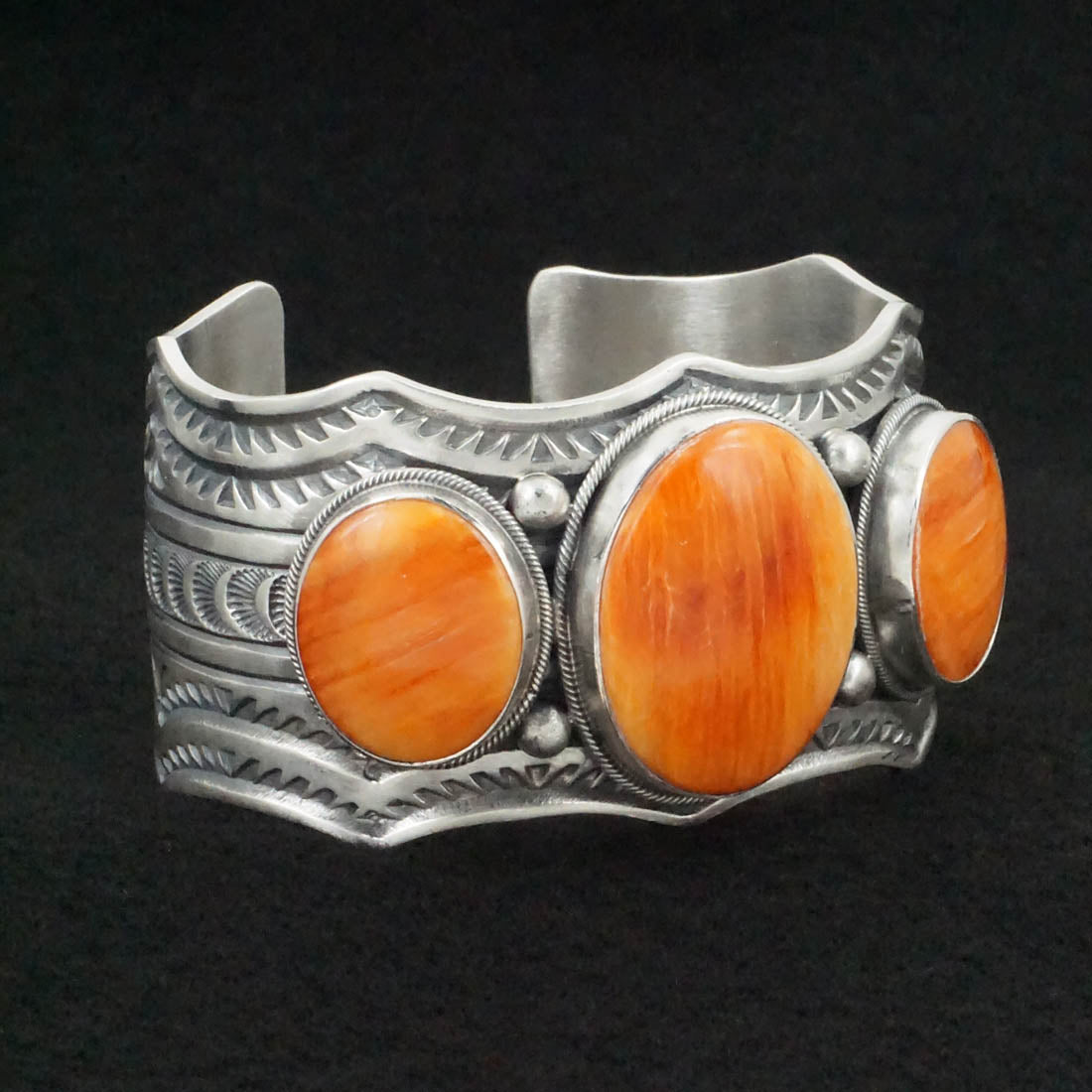 Mark Yazzie Spiny Oyster & Sterling Silver Bracelet