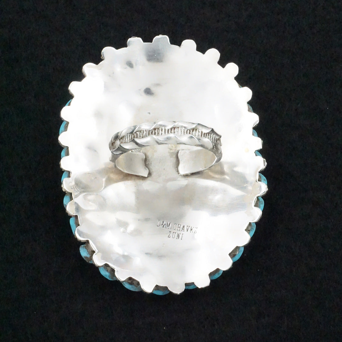 Merlinda Chavez Turquoise & Sterling Silver Ring Size 7