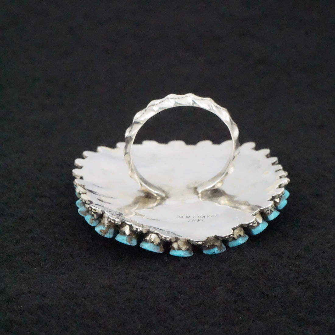 Merlinda Chavez Turquoise & Sterling Silver Ring Size 7