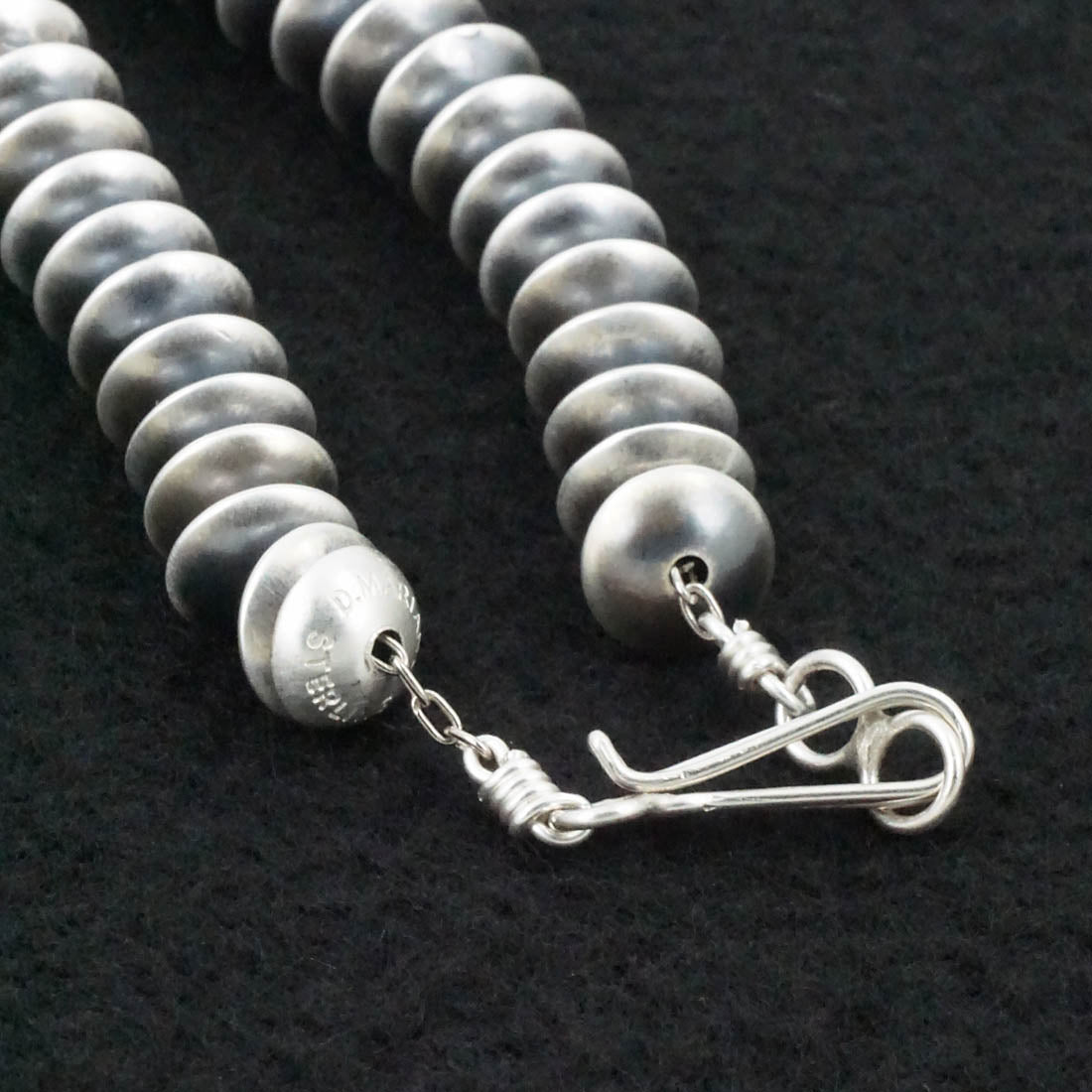 Dorinda Mariano Sterling Silver Navajo Pearl Necklace 14"