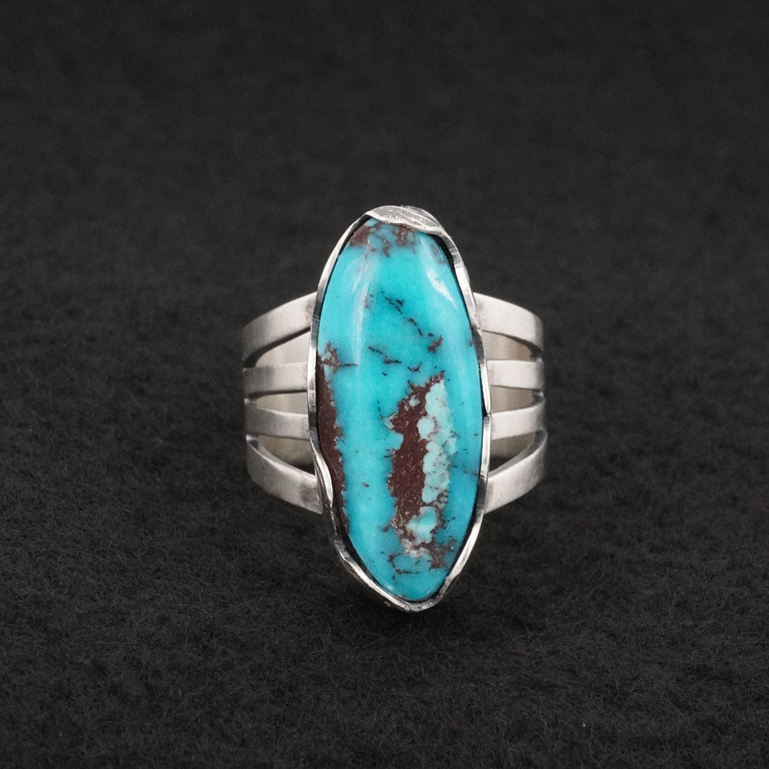 Paul Livingston Turquoise & Sterling Silver Ring Size 9