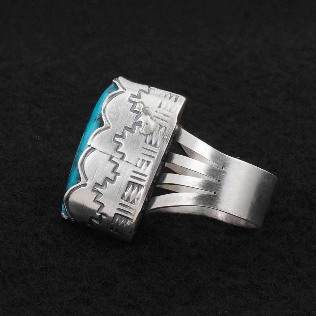 Paul Livingston Turquoise & Sterling Silver Ring Size 9