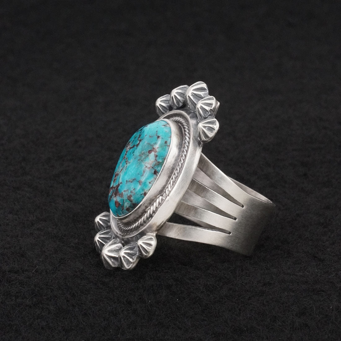 Paul Livingston Turquoise & Sterling Silver Ring Size 9