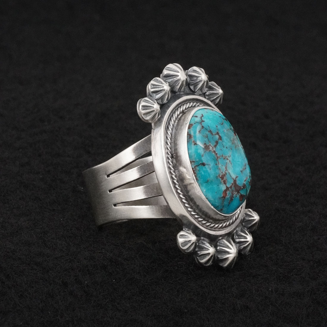 Paul Livingston Turquoise & Sterling Silver Ring Size 9