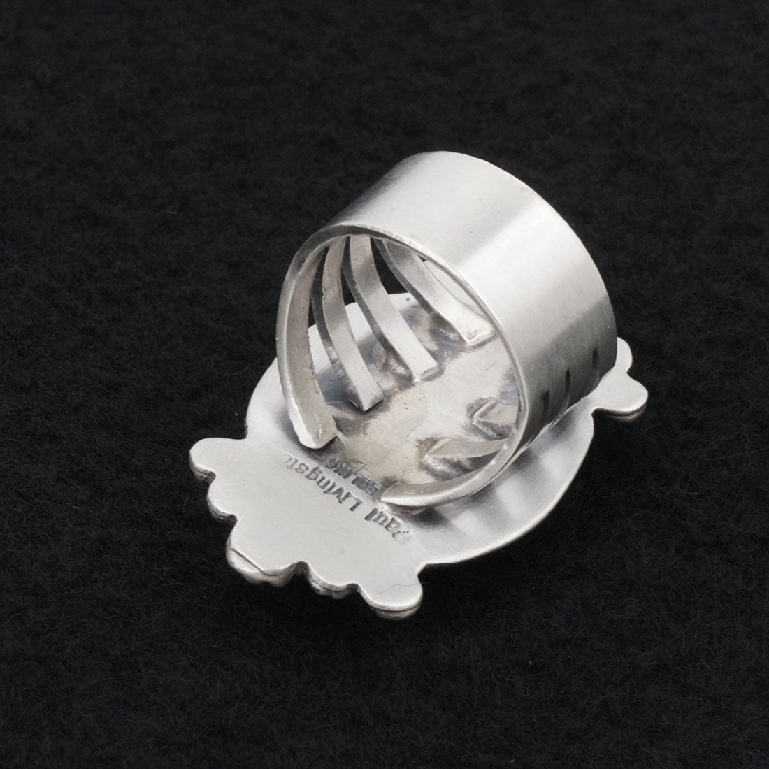 Paul Livingston Turquoise & Sterling Silver Ring Size 7.5