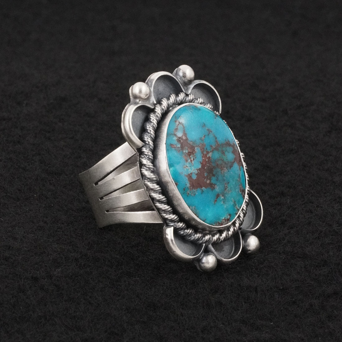 Paul Livingston Turquoise & Sterling Silver Ring Size 8