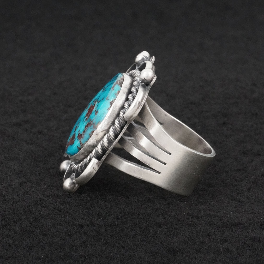 Paul Livingston Turquoise & Sterling Silver Ring Size 9
