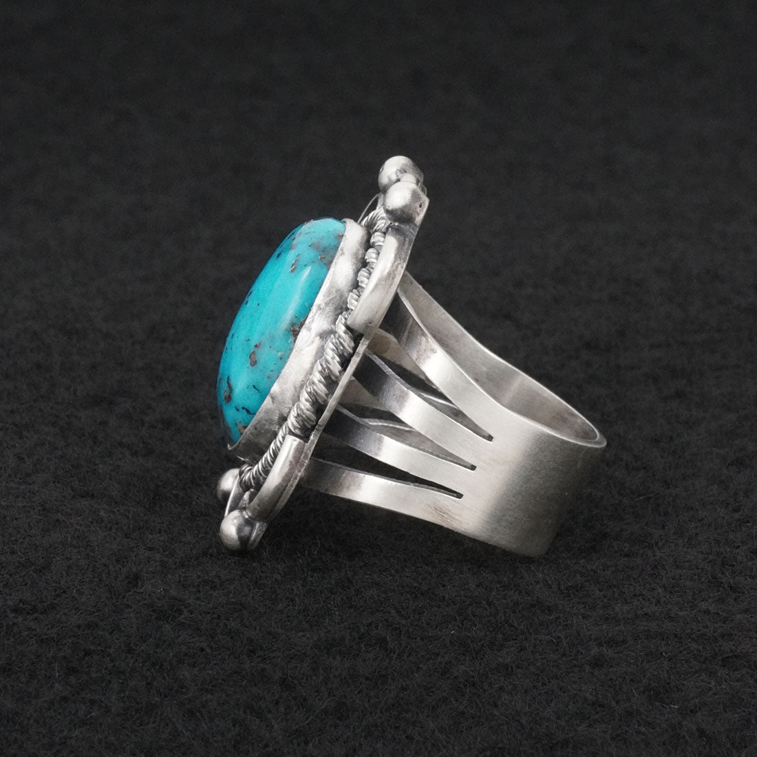 Paul Livingston Turquoise & Sterling Silver Ring Size 8