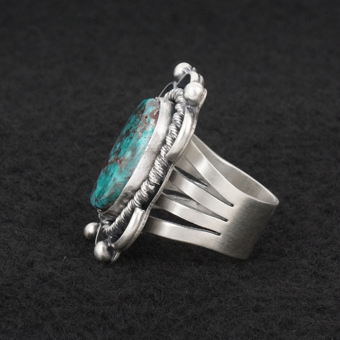 Paul Livingston Turquoise & Sterling Silver Ring Size 7.5