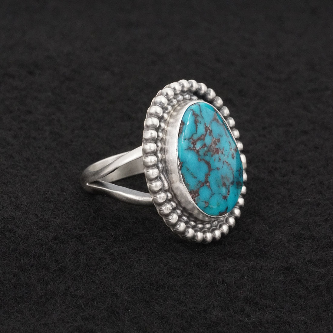 Kathleen Livingston Turquoise & Sterling Silver Ring Size 7
