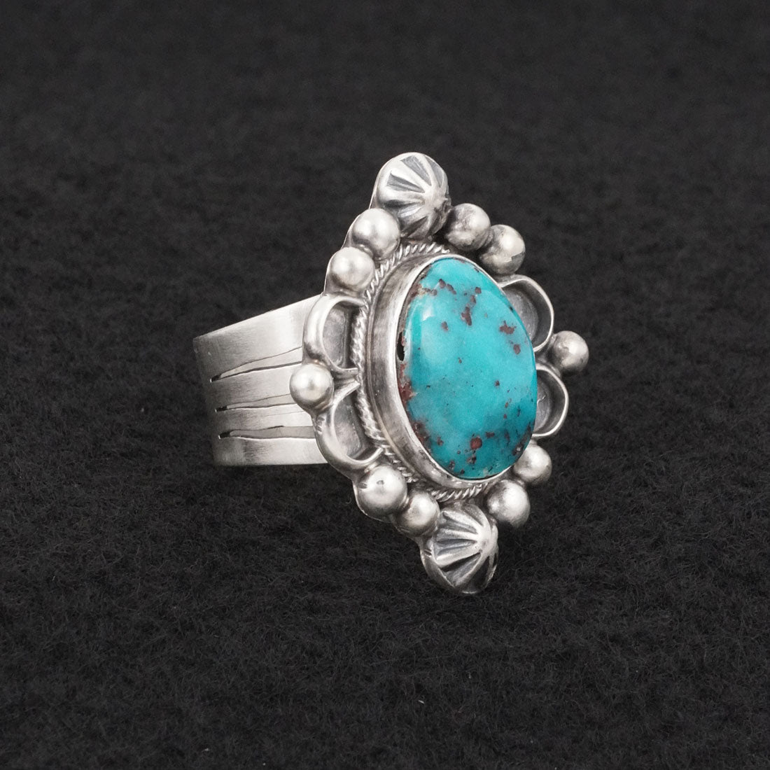 Kathleen Livingston Turquoise & Sterling Silver Ring Size 9