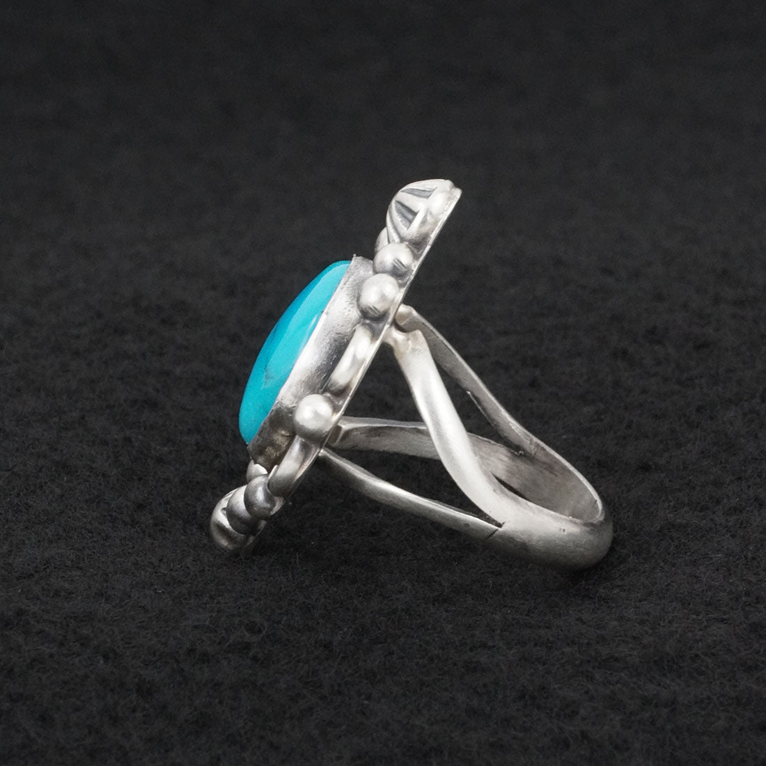 Kathleen Livingston Turquoise & Sterling Silver Ring Size 7.5