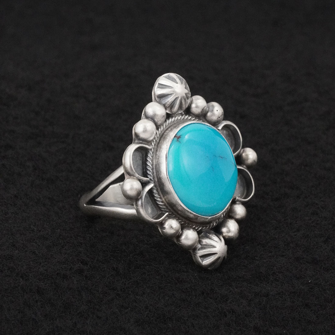 Kathleen Livingston Turquoise & Sterling Silver Ring Size 7.5