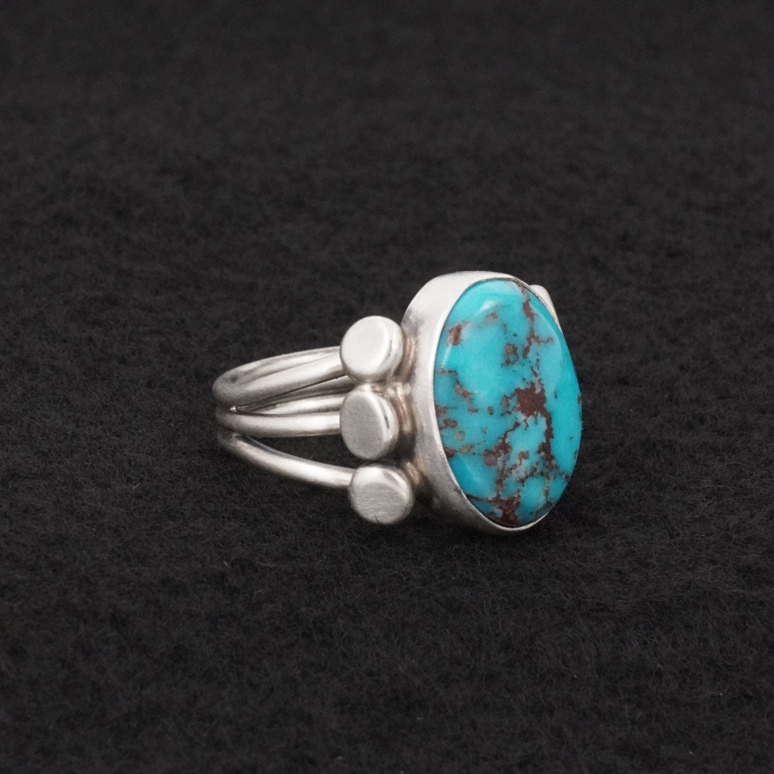 Kathleen Livingston Turquoise & Sterling Silver Ring Size 8