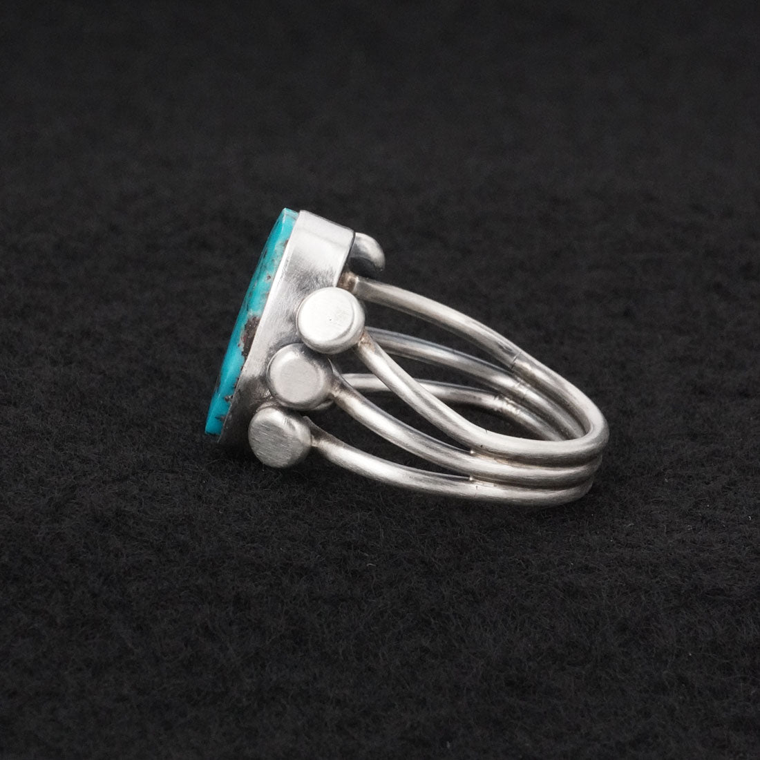 Kathleen Livingston Turquoise & Sterling Silver Ring Size 7.5