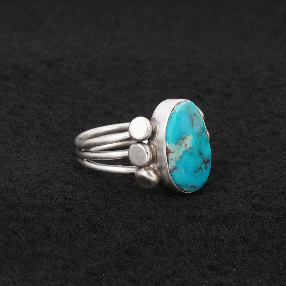 Kathleen Livingston Turquoise & Sterling Silver Ring Size 7.5