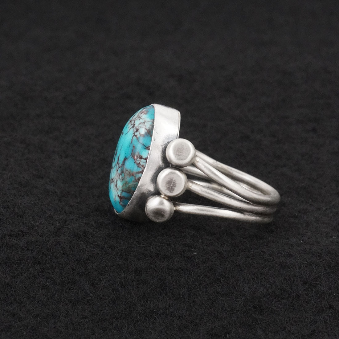 Kathleen Livingston Turquoise & Sterling Silver Ring Size 7.5