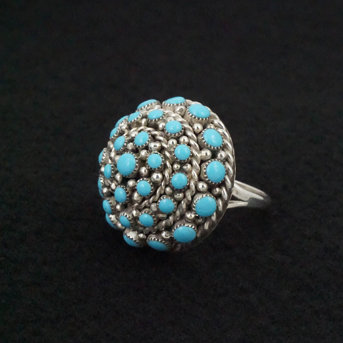 Dickie Charley Turquoise & Sterling Silver Ring Size 7