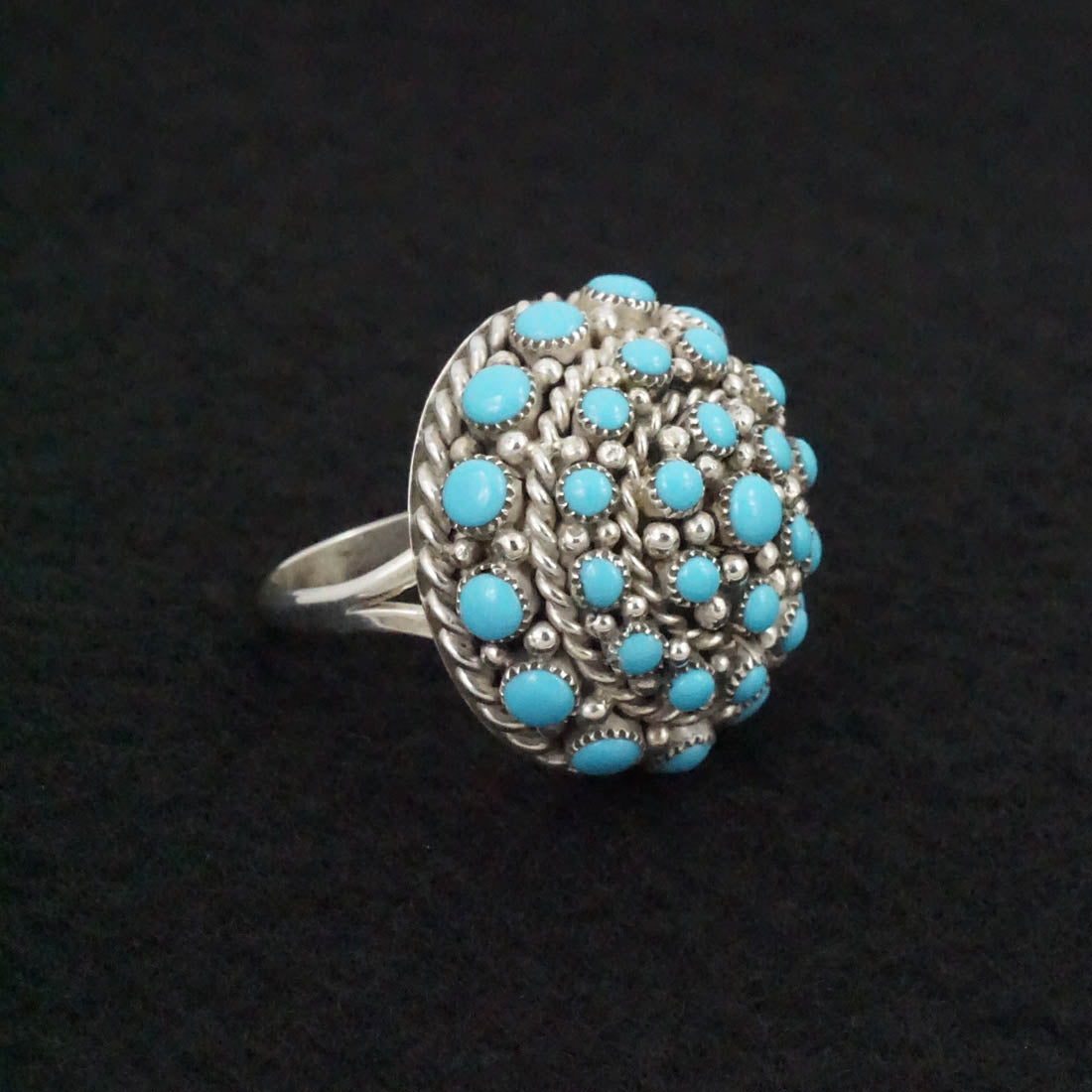 Dickie Charley Turquoise & Sterling Silver Ring Size 7