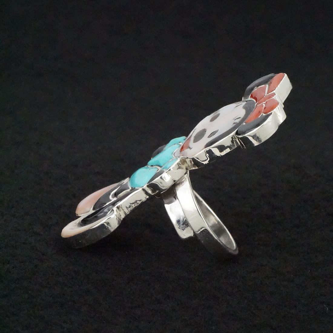 Don Dewa Multi-Stone & Sterling Silver Ring Adjustable
