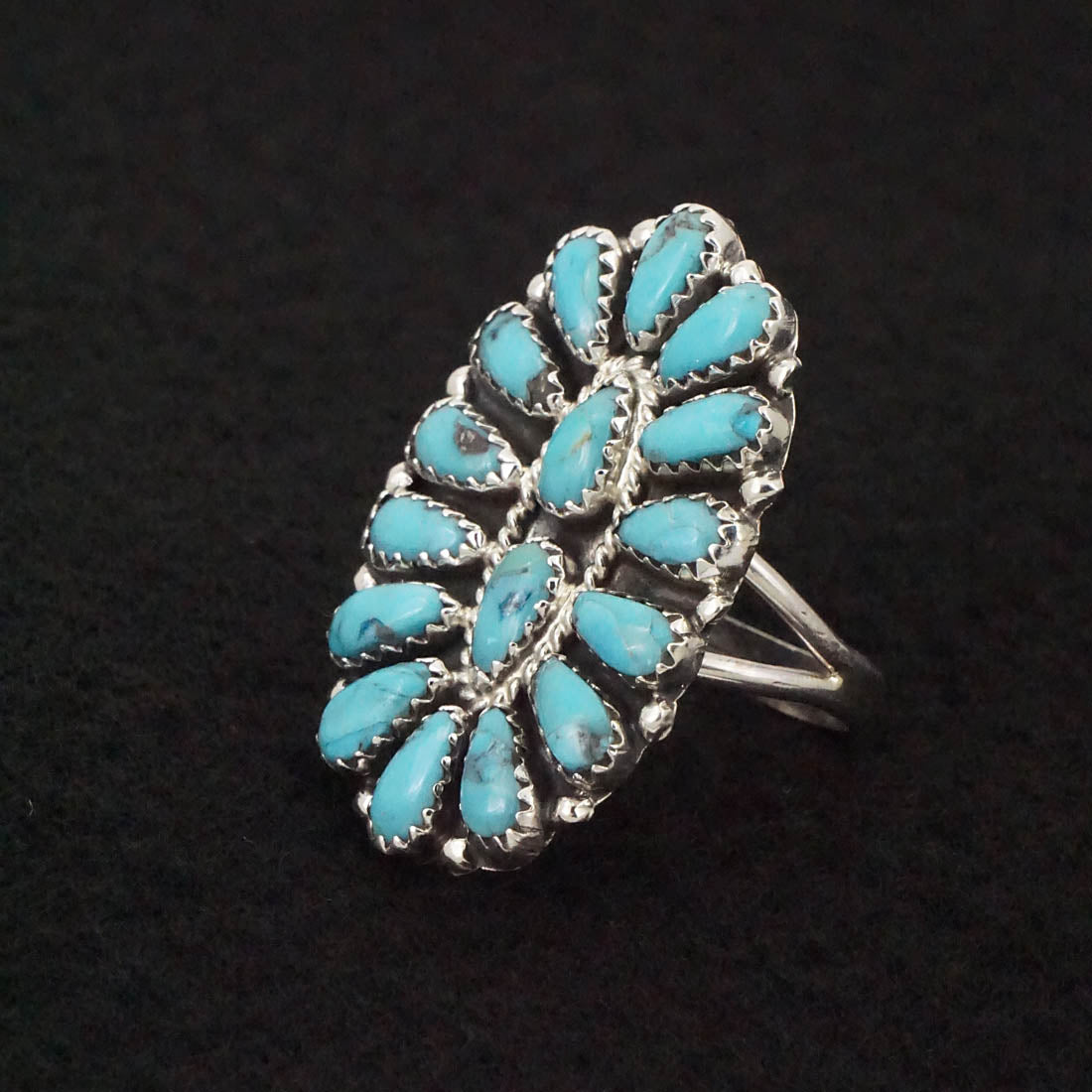 Zeita Begay Turquoise & Sterling Silver Ring Size 8.5