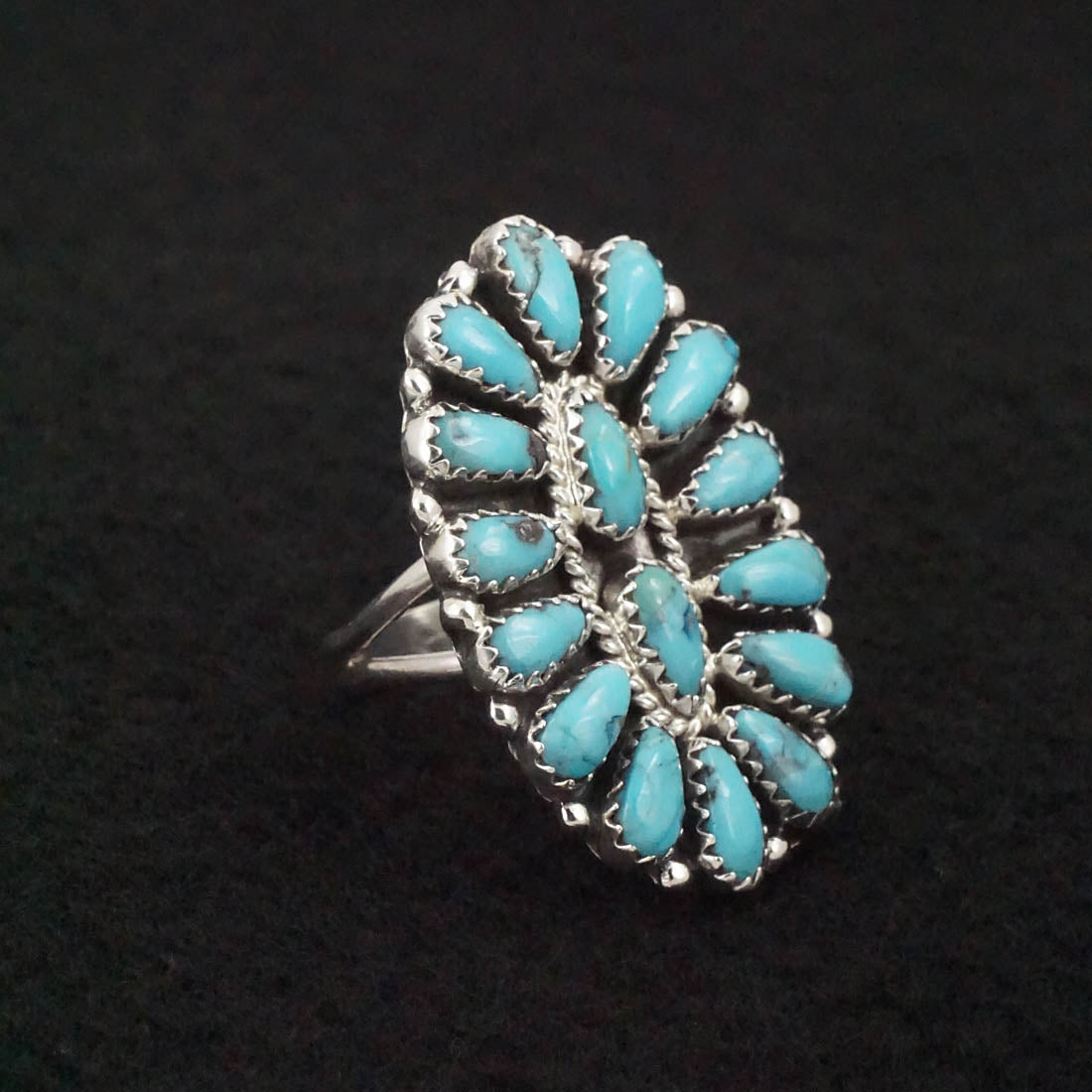 Zeita Begay Turquoise & Sterling Silver Ring Size 8.5
