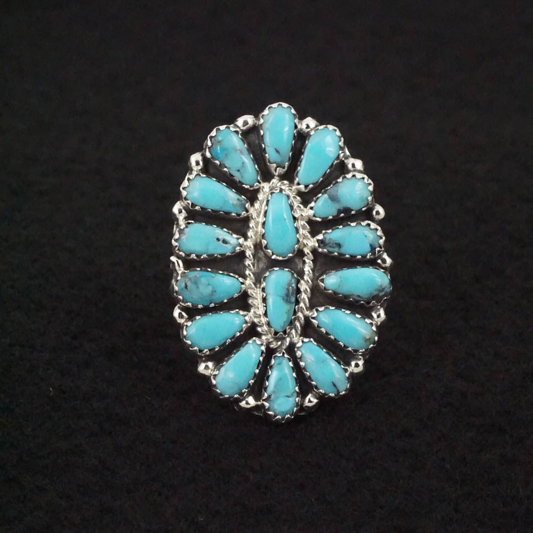 Zeita Begay Turquoise & Sterling Silver Ring Size 9