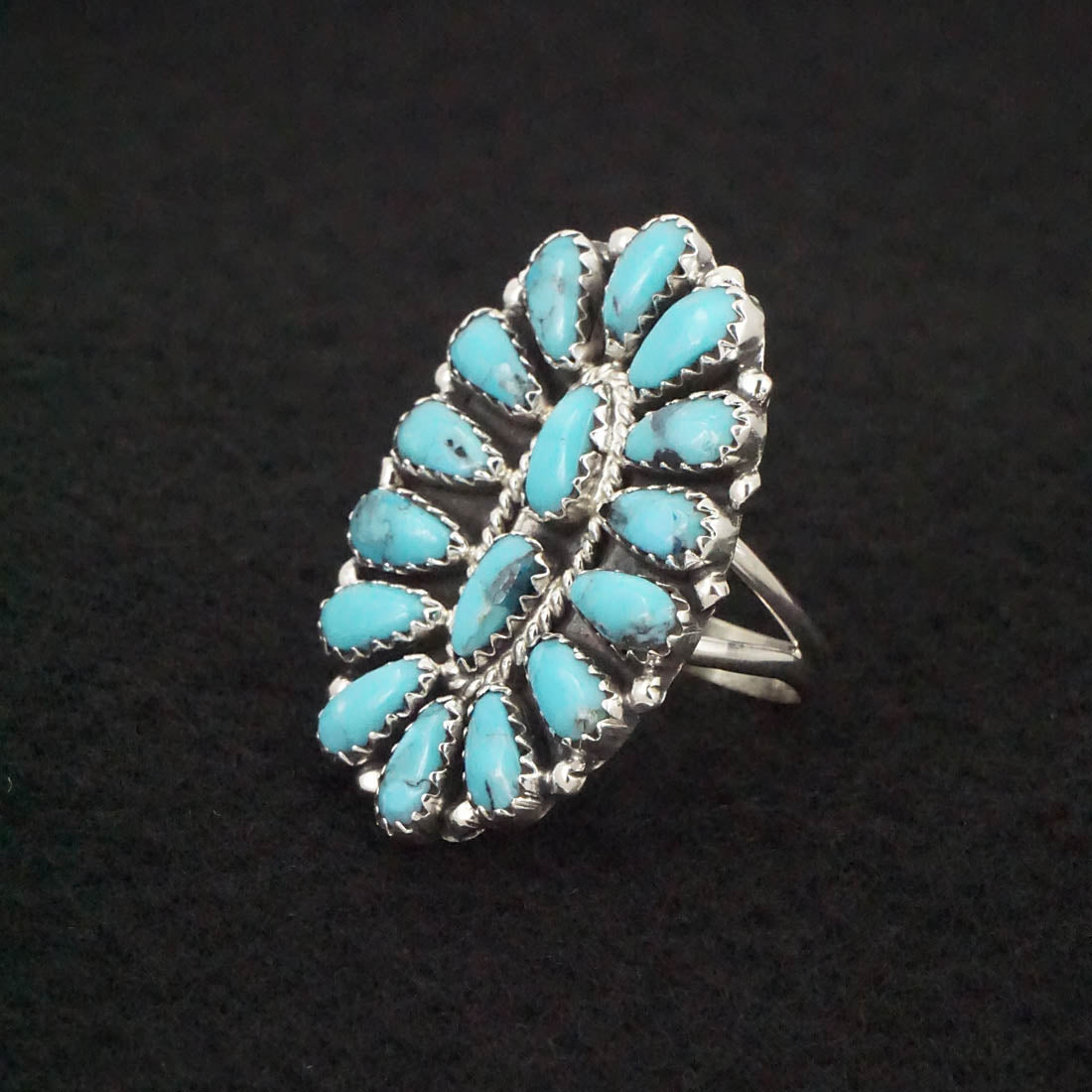 Zeita Begay Turquoise & Sterling Silver Ring Size 9