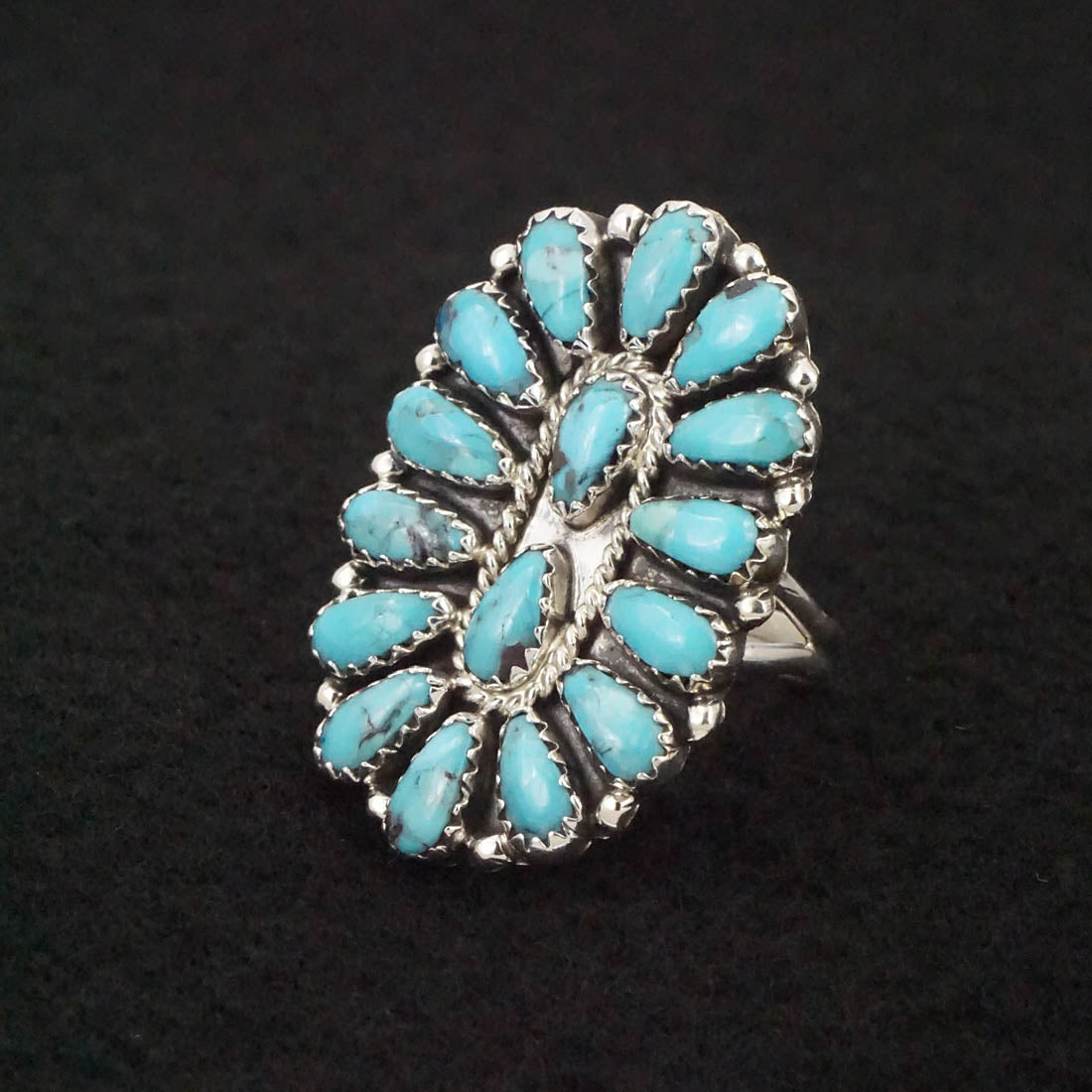 Zeita Begay Turquoise & Sterling Silver Ring Size 8