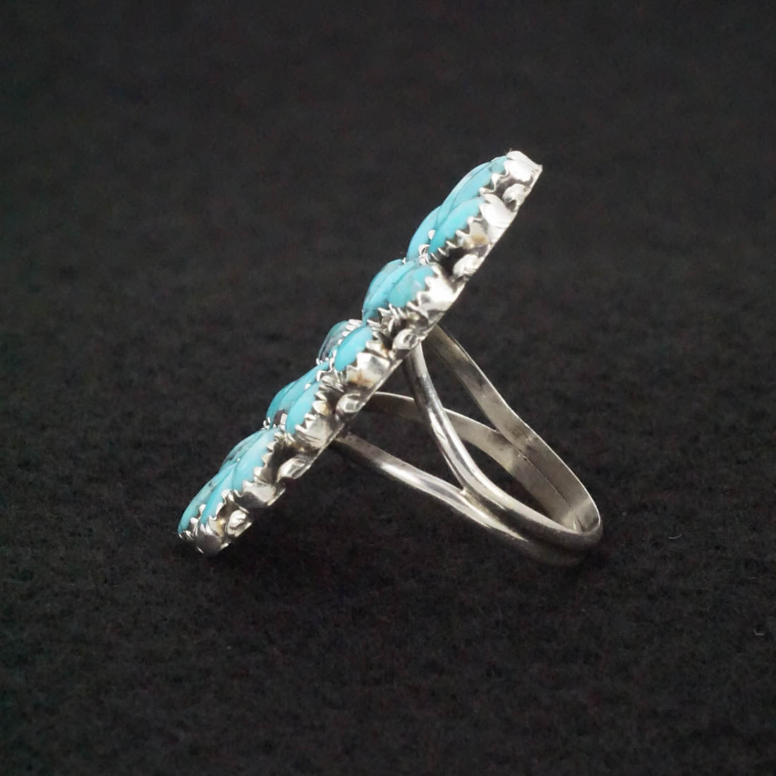 Zeita Begay Turquoise & Sterling Silver Ring Size 8