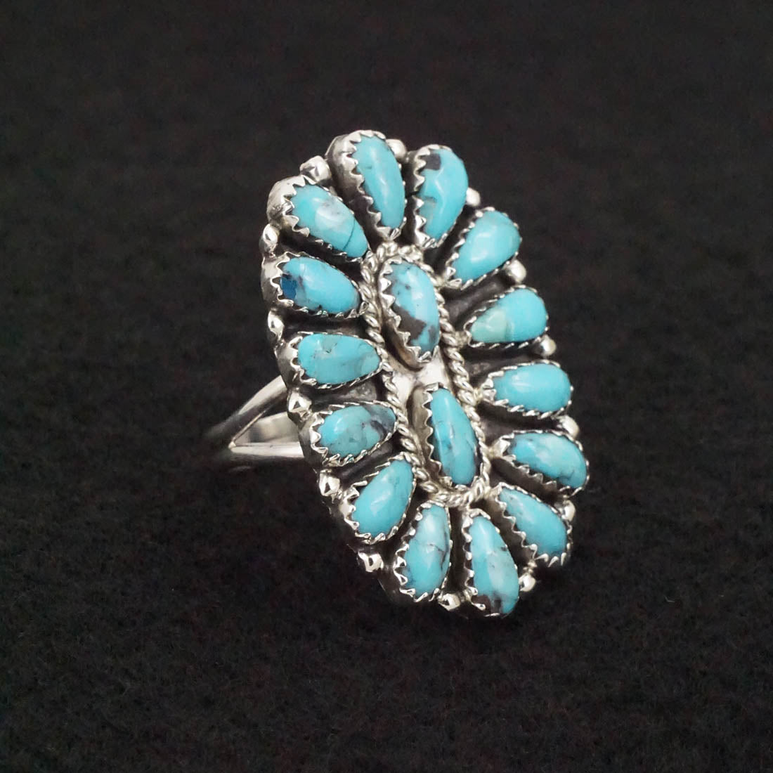 Zeita Begay Turquoise & Sterling Silver Ring Size 8