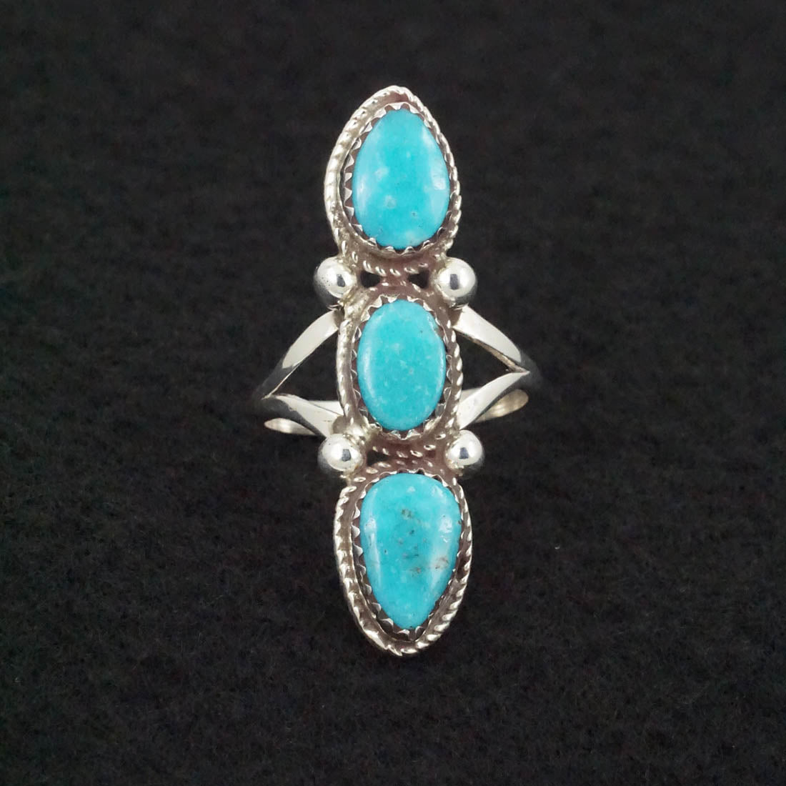Ernest Hawthorne Turquoise & Sterling Silver Ring Size 7.5